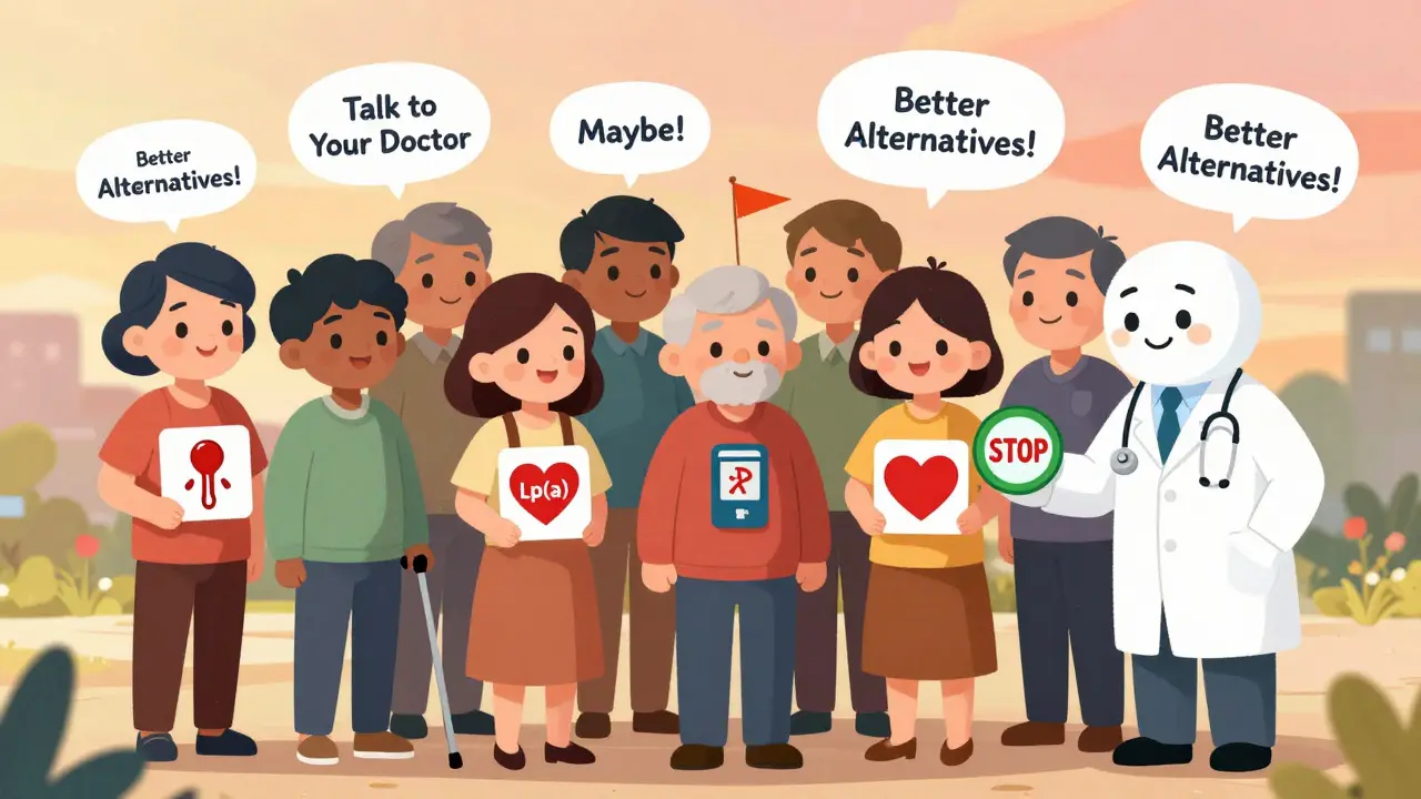 A group of people with health symbols being guided by a doctor with a heart stethoscope in kawaii style.