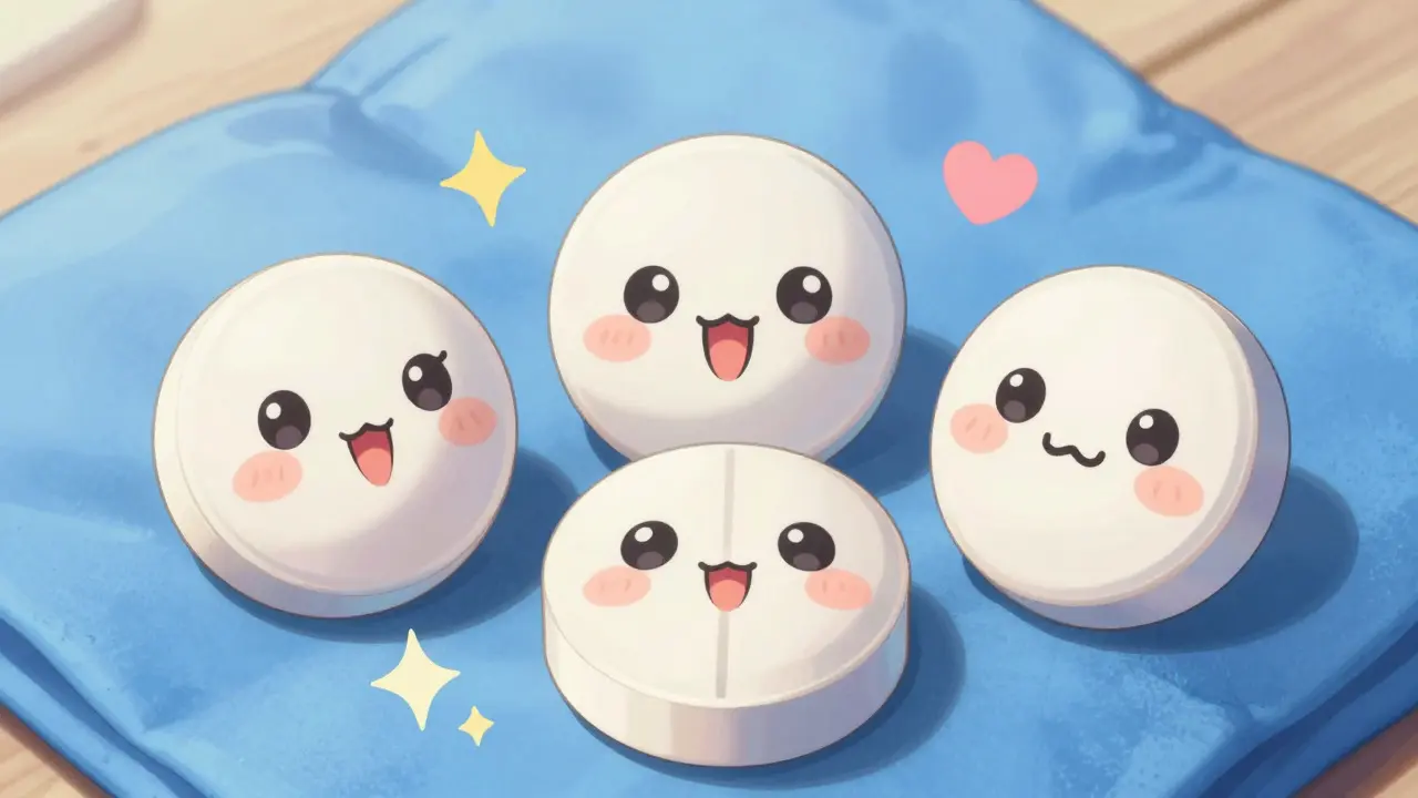 Kawaii illustrated Primidone pills with cute faces